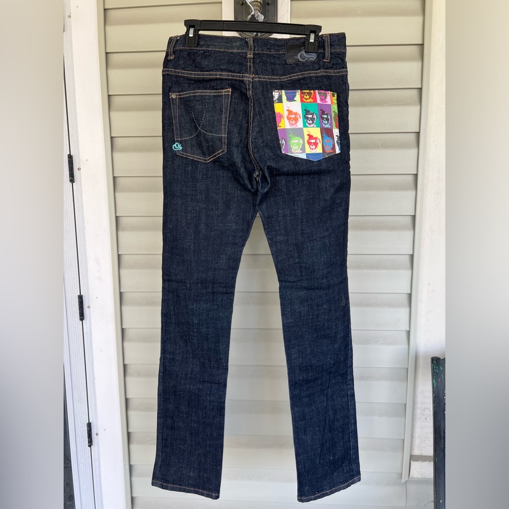 CCS Mens Colorful Skull Face Designs Size 31x33 Nollie Revert Covert Flex Jeans